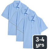 M&S Boys Regular Fit School Shirt 3 Pack 3-4 Y