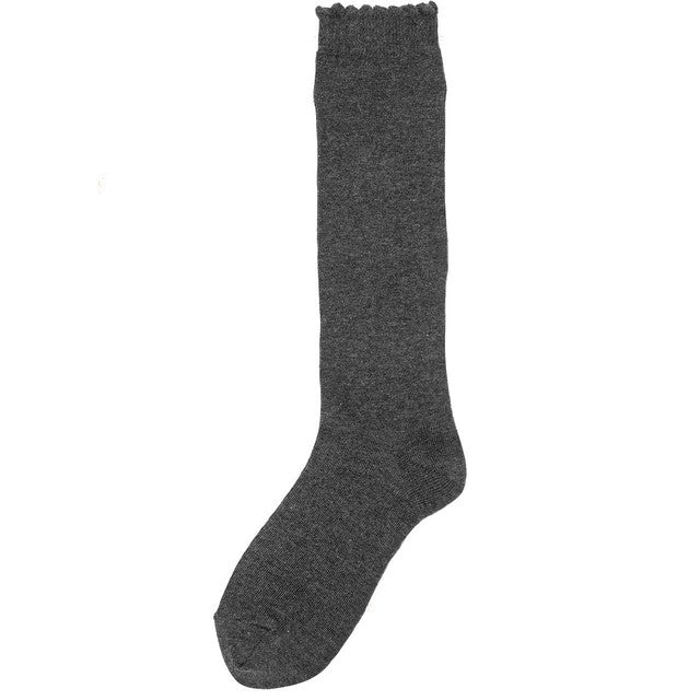 M&S Girls Knee High Socks Grey Size 12-3, imported from the UK