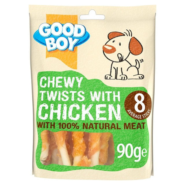Good Boy Chewy Twists with Chicken dog treats 90g, UK version