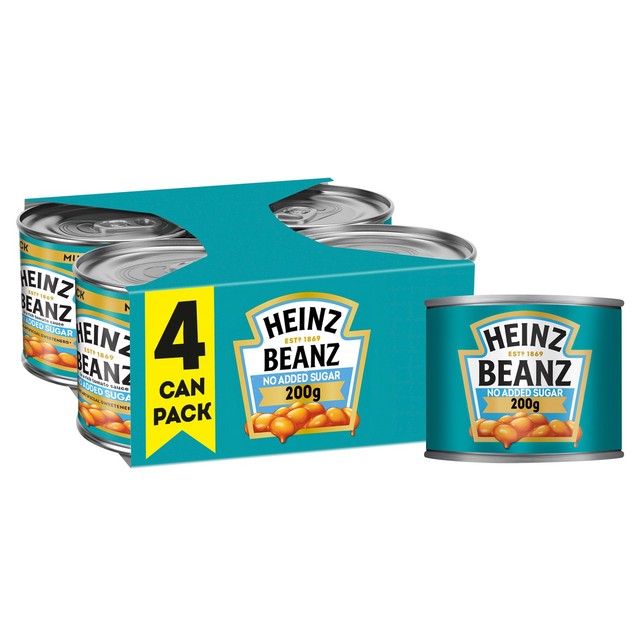 Heinz baked beans no added sugar in tomato sauce 4 x 200g, UK version
