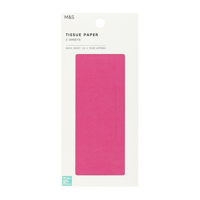 M&S pink tissue paper 50x70cm pack, imported from the UK