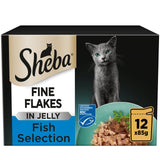 Sheba Fine Flakes MSC Fish in Jelly Wet Cat Food 12 x 85g