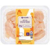 Ocado chicken stir fry pieces 250g, imported from the UK