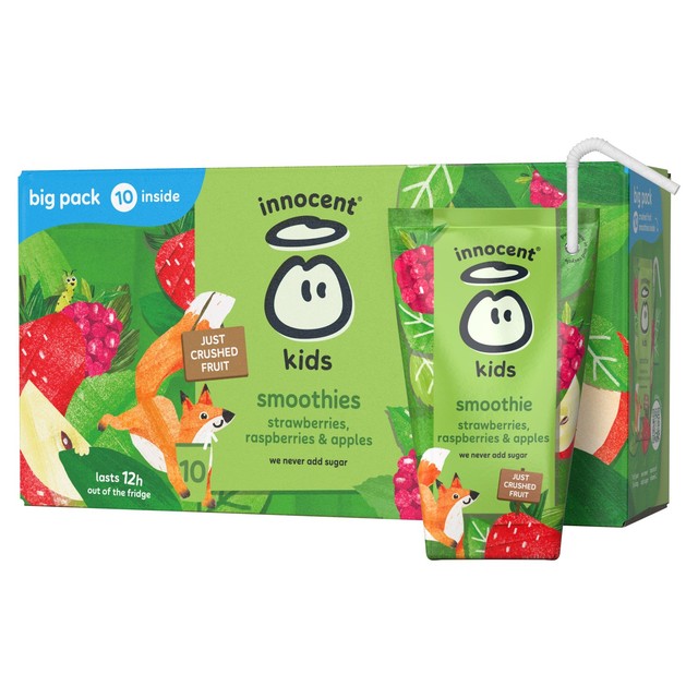Innocent kids strawberries raspberries apples smoothies 10x150ml, UK version