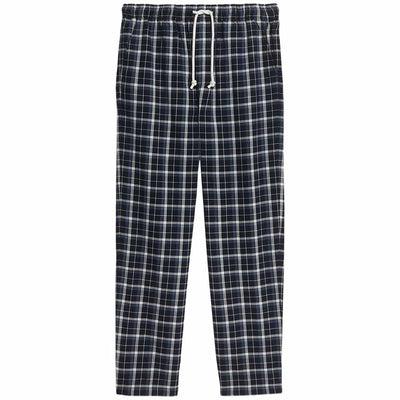M&S Men's Cotton Checked Loungewear Bottoms Navy 2XL