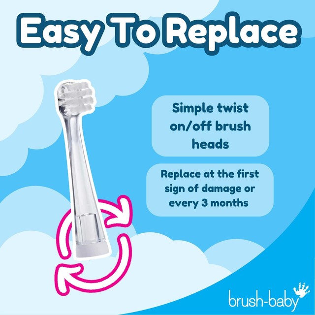 Brush Baby Babysonic replacement brush heads for 0-18 months - British product