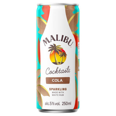 Malibu Coconut Rum & Cola Sparkling Cocktail Can 25cl
