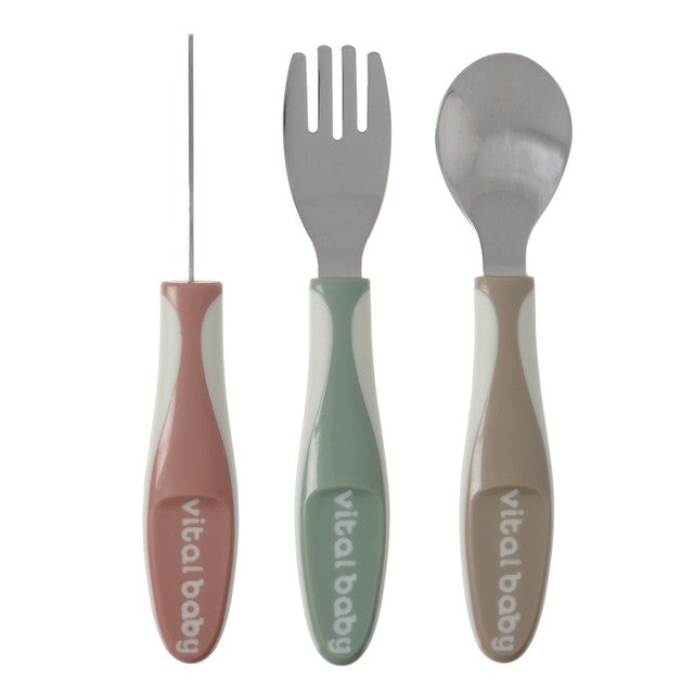 Vital Baby toddler cutlery set natural 3pk (British brand)