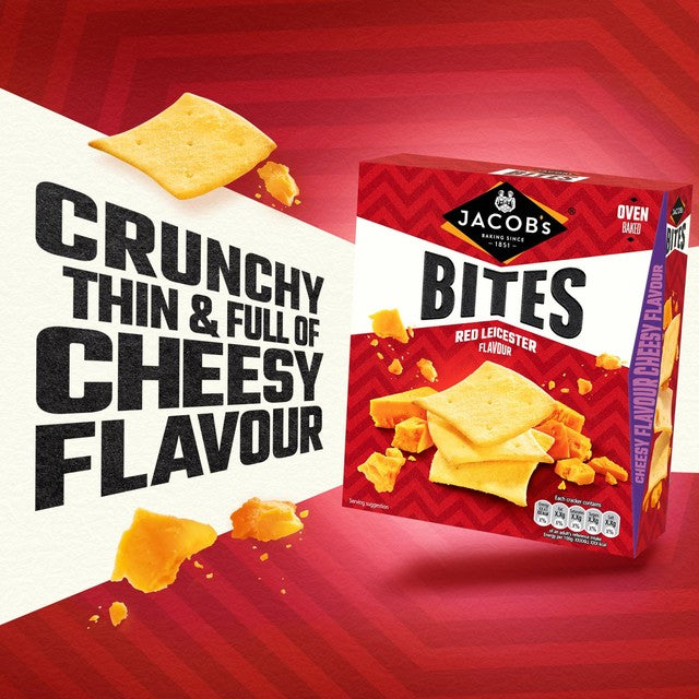 Jacob's Bites Red Leicester cracker bites 125g, UK version