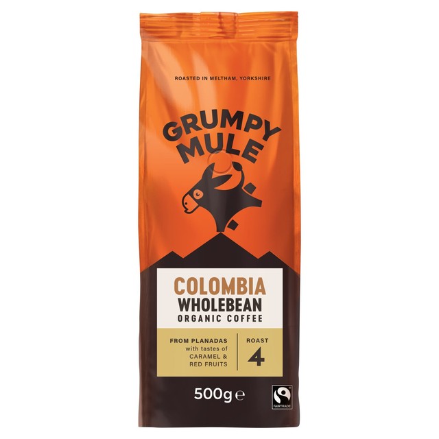 Grumpy Mule Colombia Organic Coffee Beans 500g, UK version