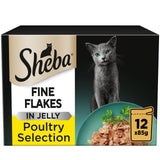 Sheba Fine Flakes Cat Food Pouches Poultry in Jelly