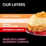 Gu sponge cake dessert pots with raspberry compote 2x74g, UK version