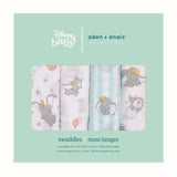 Aden & Anais Muslin Swaddle Blankets Dumbo 4 Pack