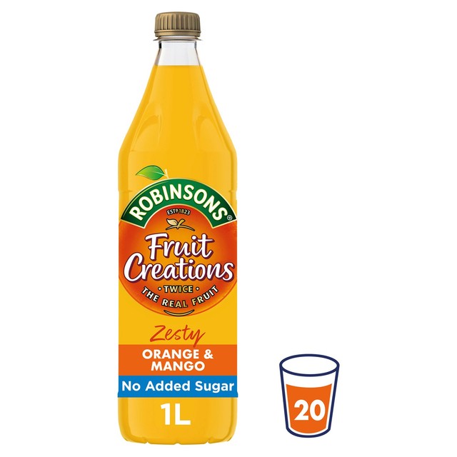 Robinsons Orange & Mango No Added Sugar Squash 1L, imported from the UK