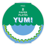 M&S Blue Paper Party Plates 8 Pack 23cm Diameter