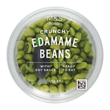 M&S crunchy edamame beans with soy sauce 154g, imported from the UK