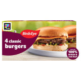 Birds Eye Classic 4 Beef Burgers with Onion Frozen Beef Burgers 227g