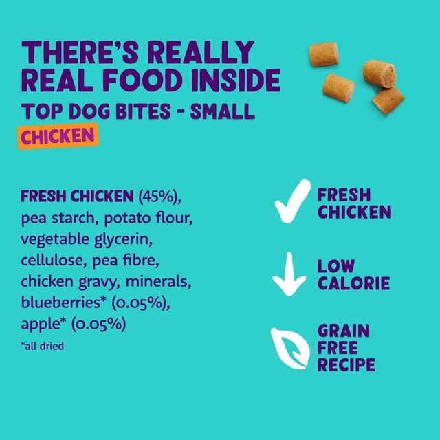 Edgard & Cooper grain-free chicken small bites dog treats 50g - British product