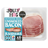 Jolly Hog 6 Unsmoked Dry Cured Back Bacon Rashers 200g