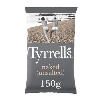 Tyrrells Naked Sharing Crisps Unsalted Hand-cooked Potato Crisps 150g