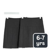 M&S 2-Pack Pleated School Skirt 6-7 Years Grey