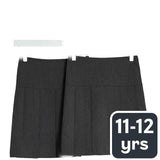 M&S Girls Pleated School Skirt 2 Pack Grey Regular Fit
