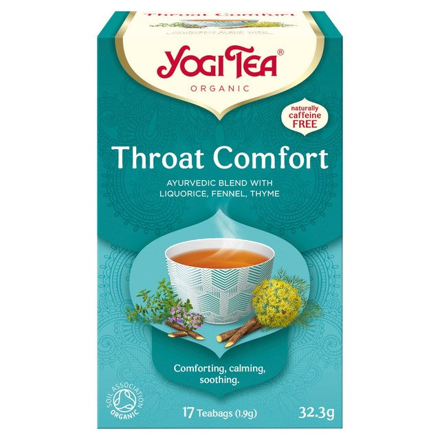 Yogi Tea Throat Comfort herbal tea bags 17 count (British brand)