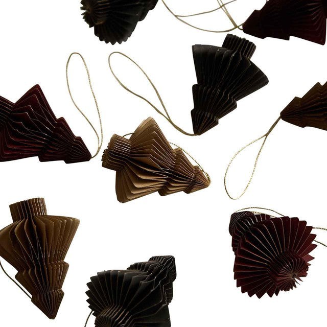 M&S paper tree decorations pack of nine, imported from the UK