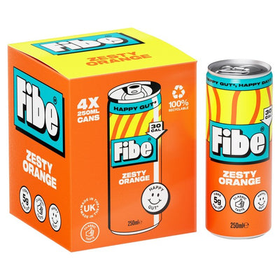 Fibe Zesty Orange Canned Fibre Drink 4 x 250ml