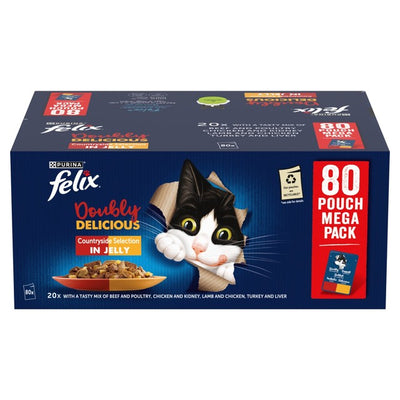 Felix Doubly Delicious Countryside Selection in Jelly Wet Cat Food 80 x 85g