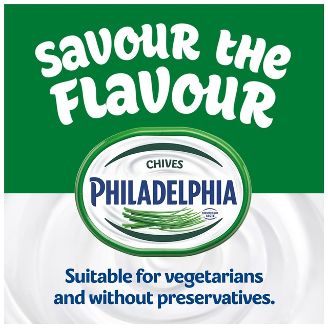 Philadelphia chives cream cheese 165g, imported from the UK
