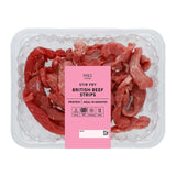 M&S beef stir fry strips 250g, imported from the UK