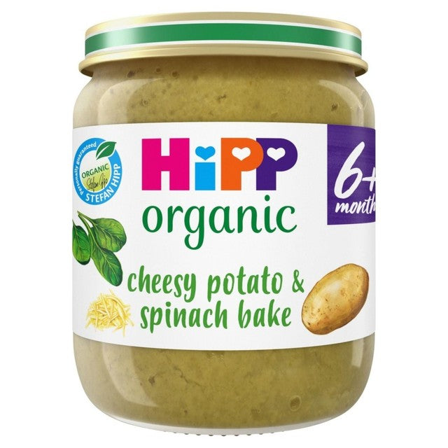 HiPP cheesy potato and spinach bake baby food jar 125g, UK version