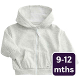 M&S Tommy Zip Up Hoodie Grey Marl Baby Hoodie 9-12 Months