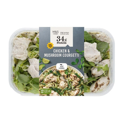M&S High Protein Chicken & Mushroom Courgetti Microwavable Meal 370g