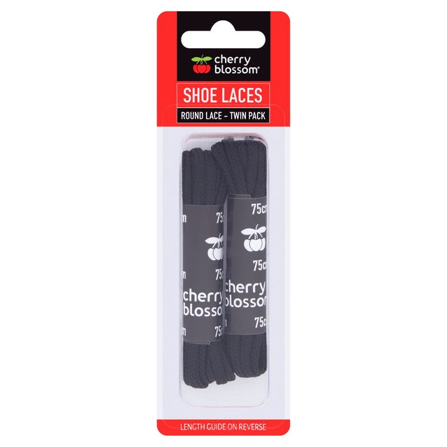 Cherry Blossom black shoe laces twin pack - British product