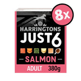Harringtons Just 6 Salmon wet dog food 8 x 380g, UK version