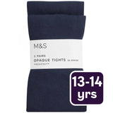 M&S girls school tights navy 13-14 years, imported from the UK