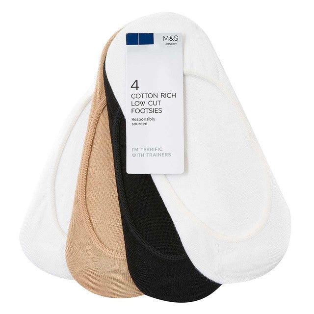 M&S low cut footsies white mix size 3-5, imported from the UK