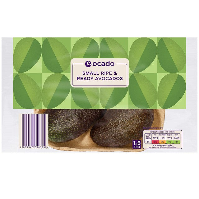 Ocado small ripe ready Hass avocados 4 pack, imported from the UK