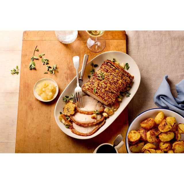 Packington half bone in pork loin joint 1.08kg, imported from the UK