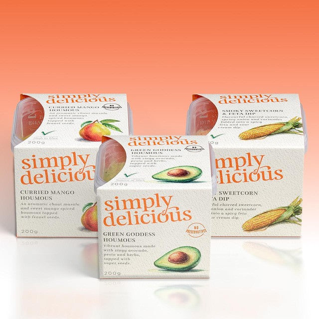 Simply Delicious Curried Mango Hummus 200g (British brand)