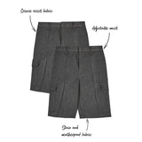 M&S boys cargo school shorts 4-5 years grey, imported from the UK