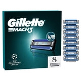 Gillette Mach 3 razor blades 8 per pack, UK version