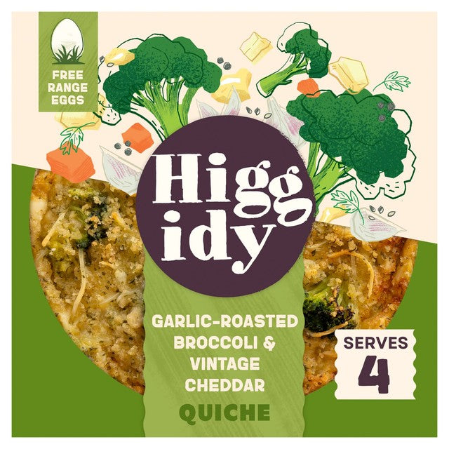 Higgidy roasted broccoli and vintage cheddar quiche 400g, UK version