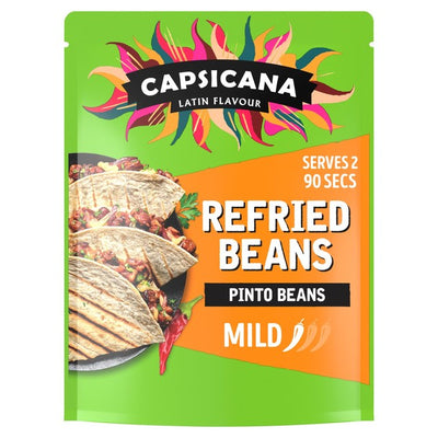 Capsicana Mexican Refried Chipotle Pinto Beans Medium Mild Refried Bean Dish 200g