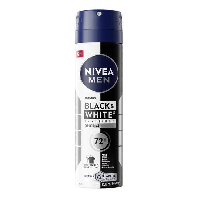 Nivea Men Black & White deodorant spray 150ml, imported from the UK