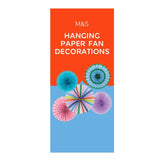 M&S rainbow hanging paper fan decorations 5 per pack, imported from the UK