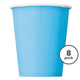 Unique Party Powder Blue Paper Party Cups 8 Pack