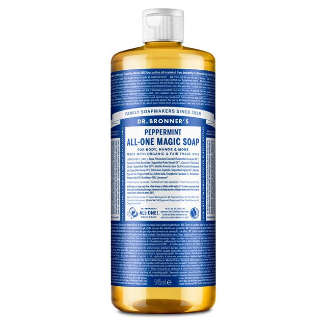 Dr Bronner Peppermint Castile Liquid Soap 945ml - British product